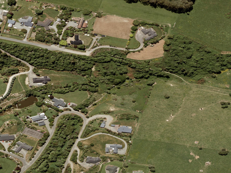 aerial view of Ribbonwood Rise and the ground around it