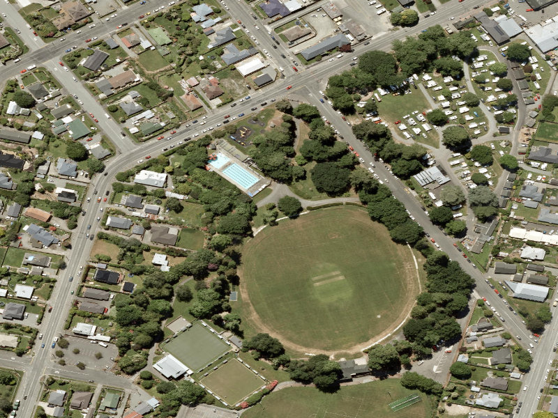 aerial view of Geraldine Domain and the ground around it