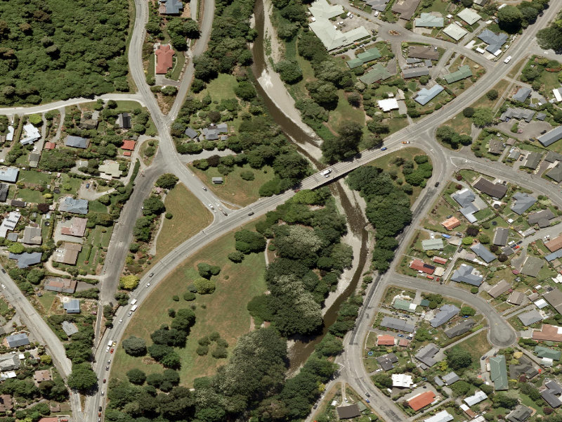 aerial view of Waihi River Walk Geraldine and the ground around it