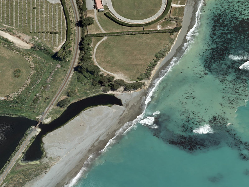 aerial view of Saltwater Creek Cycle Walkway and the ground around it