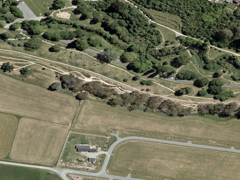 aerial view of Link Track and the ground around it
