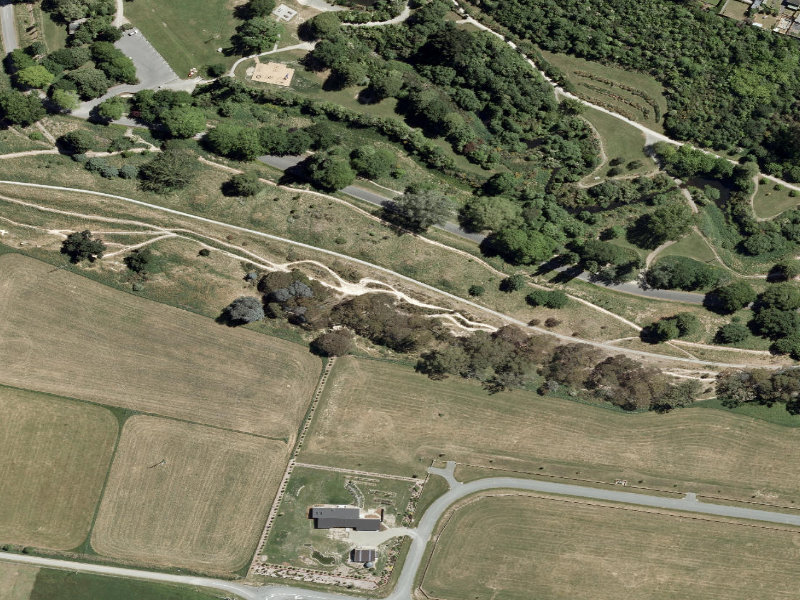 aerial view of Link Track and the ground around it