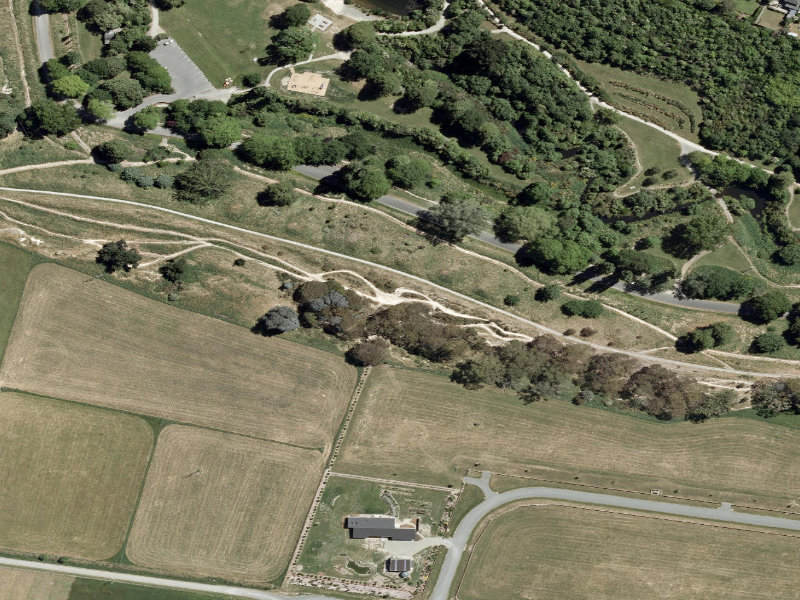aerial view of Link Track and the ground around it