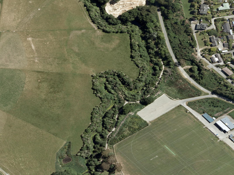 aerial view of Saltwater Creek Cycle Walkway and the ground around it