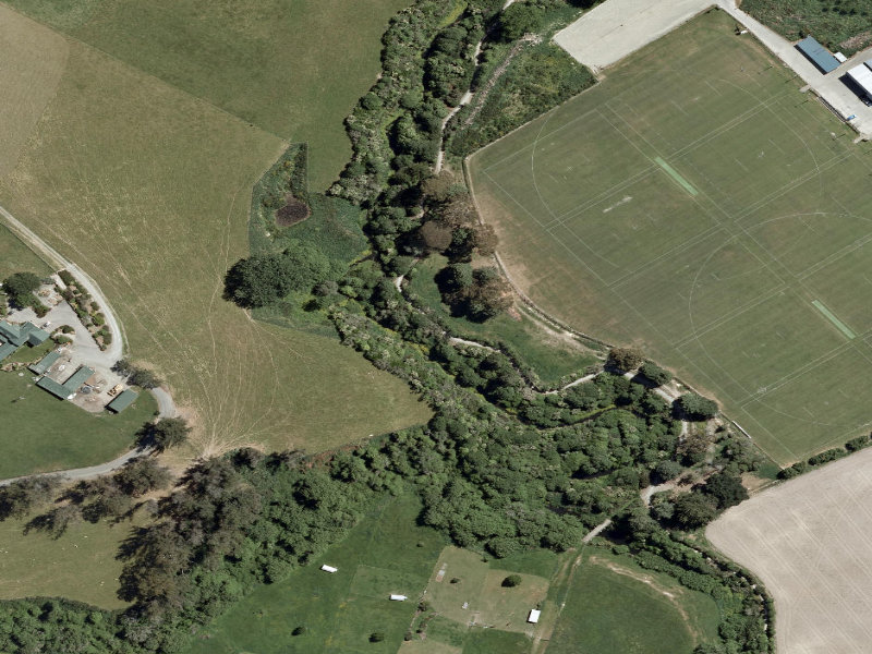aerial view of Saltwater Creek Cycle Walkway and the ground around it