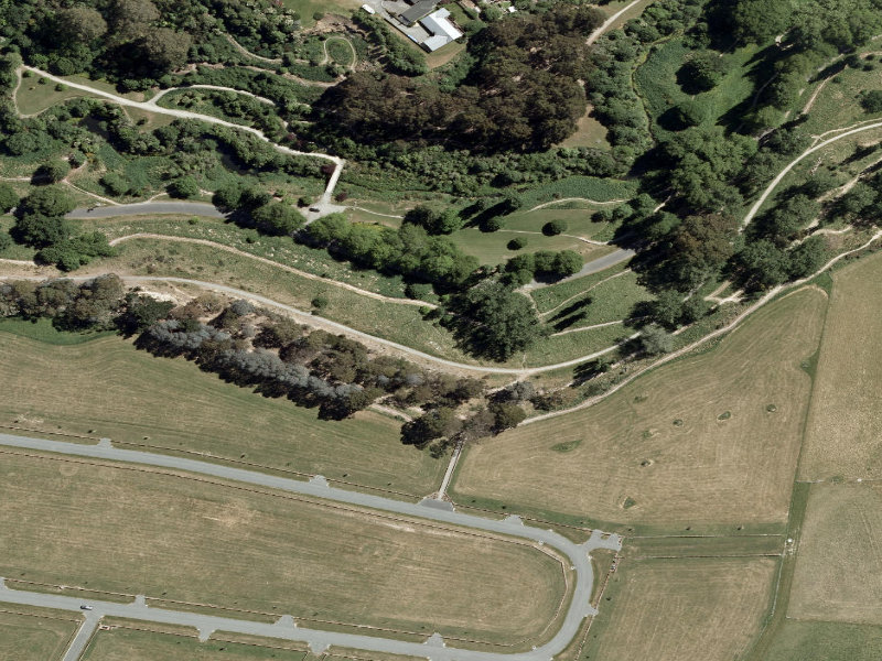 aerial view of Centennial Park Tracks and the ground around it