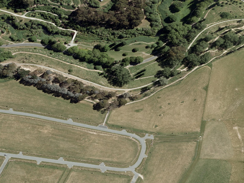 aerial view of Centennial Park Tracks and the ground around it
