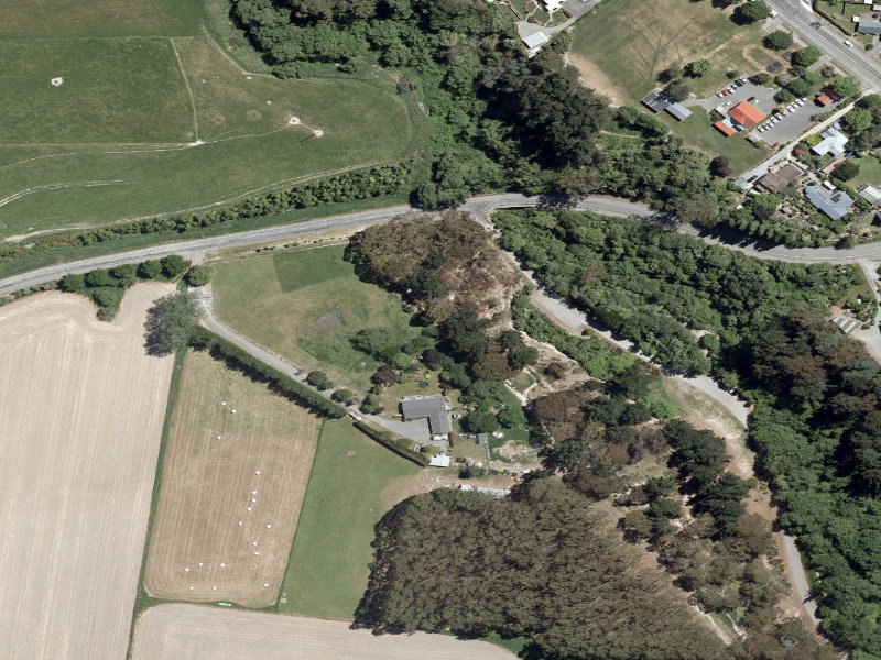 aerial view of The Moguls and the ground around it