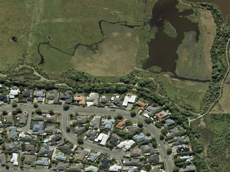aerial view of Walk and bike track through Burwood and the ground around it