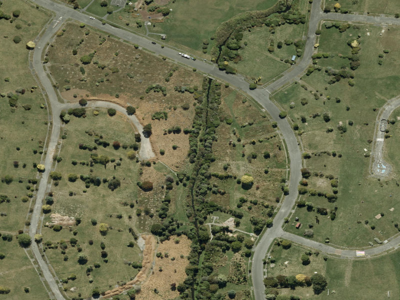 aerial view of Walk and bike track through Burwood and the ground around it