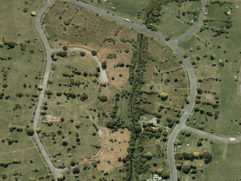 aerial view of Walk and bike track through Burwood and the ground around it