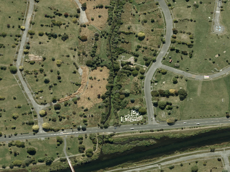 aerial view of Walk and bike track through Burwood and the ground around it