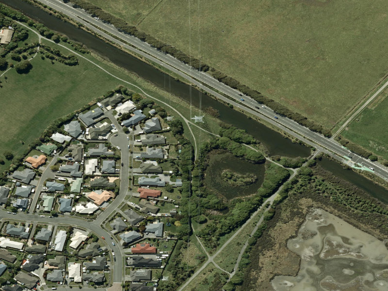 aerial view of Walk and bike track through Bromley and the ground around it