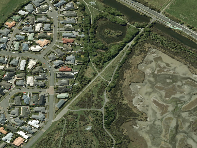 aerial view of Walk and bike track through Bromley and the ground around it