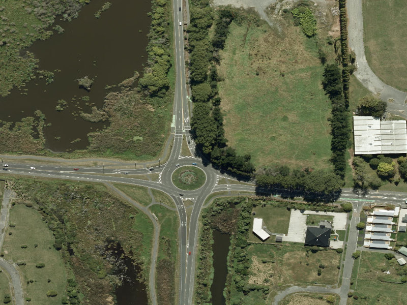 aerial view of Walk and bike track through North New Brighton and the ground around it