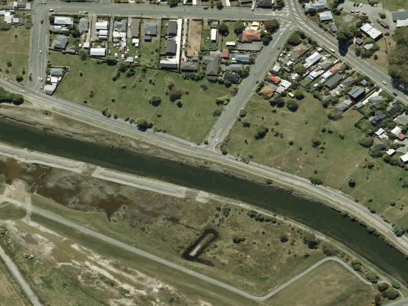 aerial view of Walk and bike track through New Brighton and the ground around it