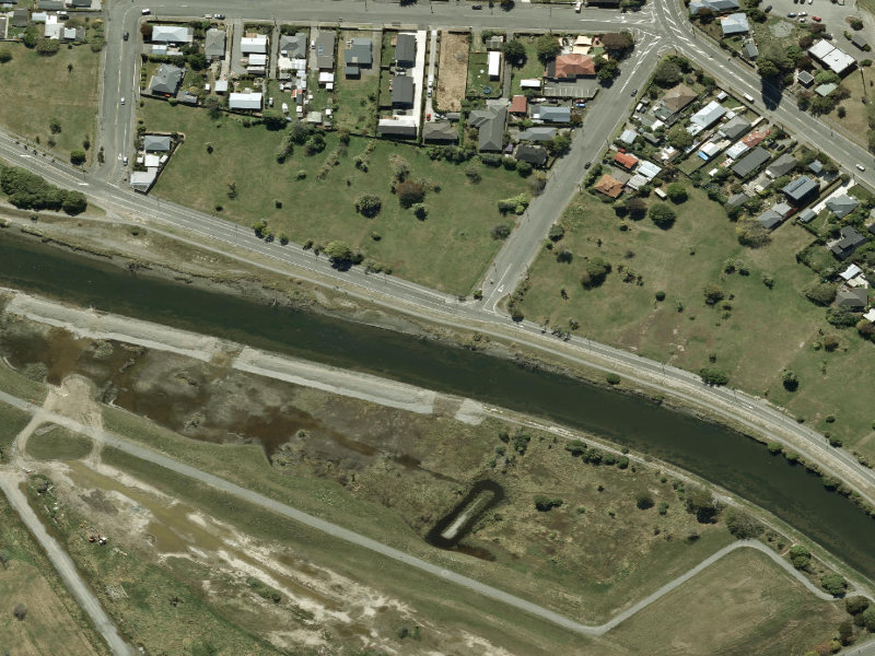 aerial view of Walk and bike track through New Brighton and the ground around it