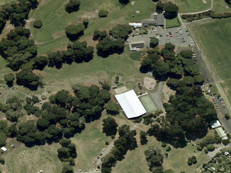 aerial view of Walk and bike track through New Brighton and the ground around it