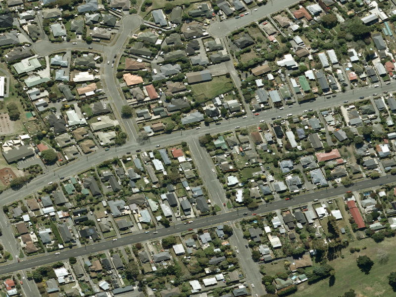 aerial view of Walk and bike track through North New Brighton and the ground around it