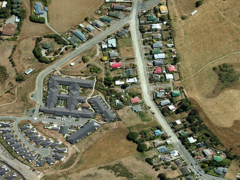 aerial view of Oamaru Walkway and the ground around it