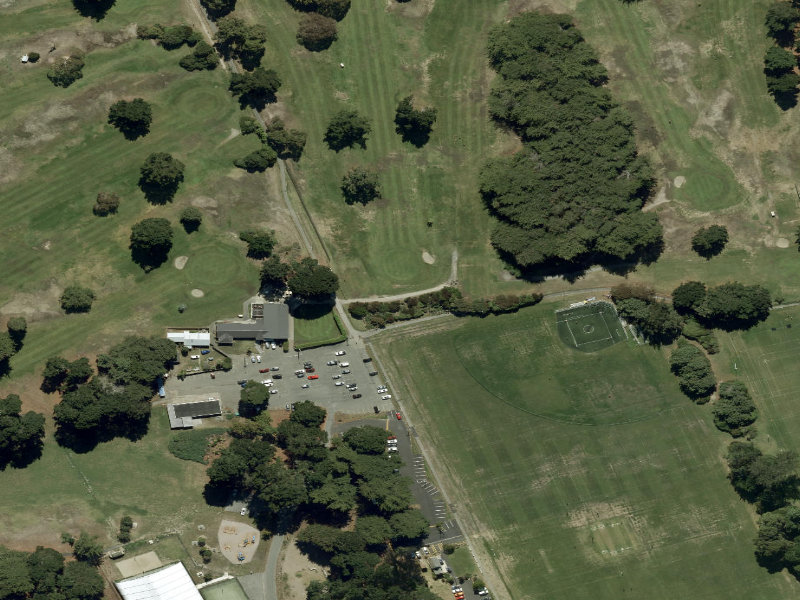 aerial view of Walk and bike track through New Brighton and the ground around it