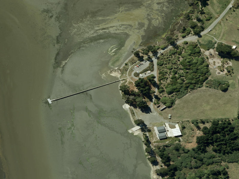 aerial view of Walk and bike track through South New Brighton and the ground around it