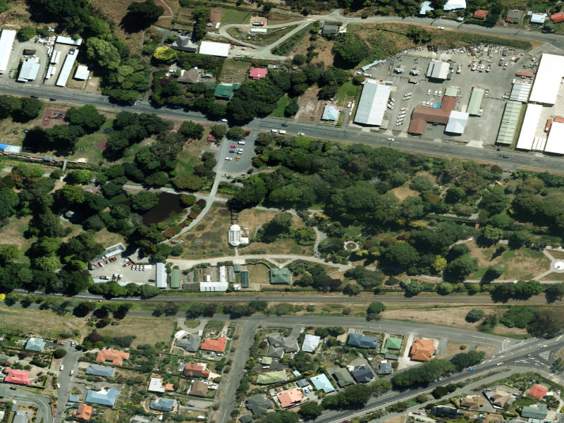 aerial view of Oamaru Walkway and the ground around it