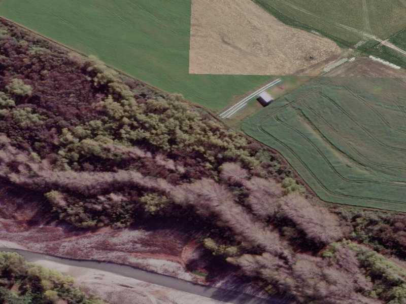 aerial view of Fairlie To Kimbell Track and the ground around it