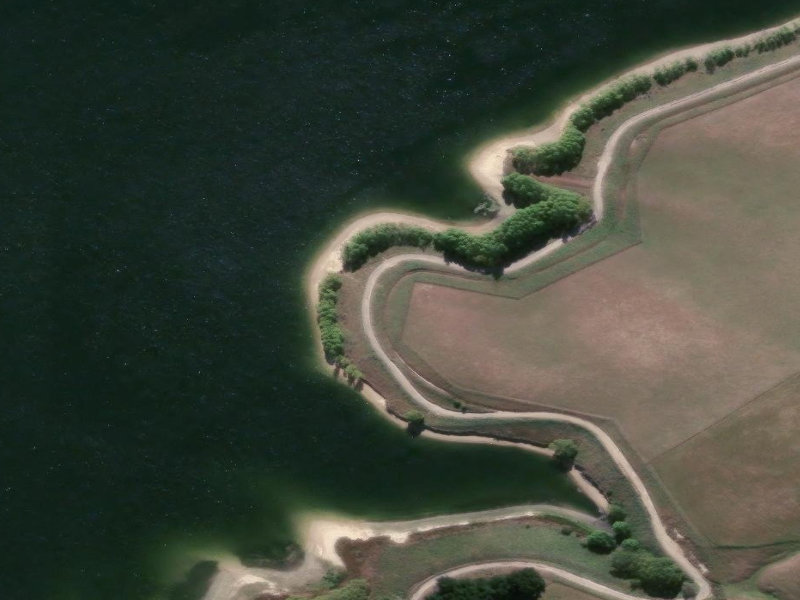 aerial view of Opuha Dam Track and the ground around it