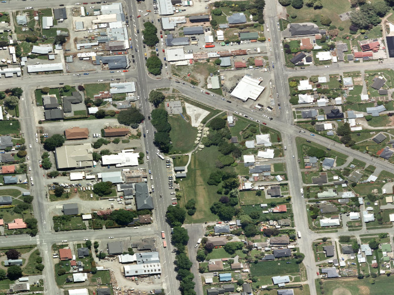 aerial view of Village Green Track and the ground around it