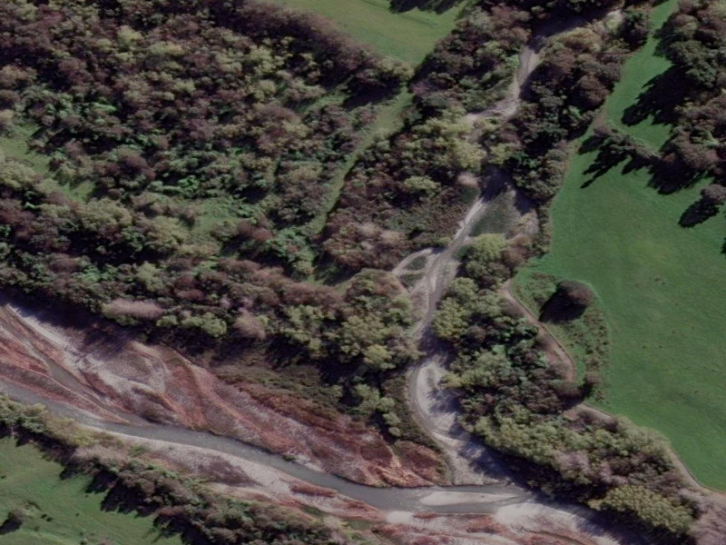 aerial view of Fairlie To Kimbell Track and the ground around it