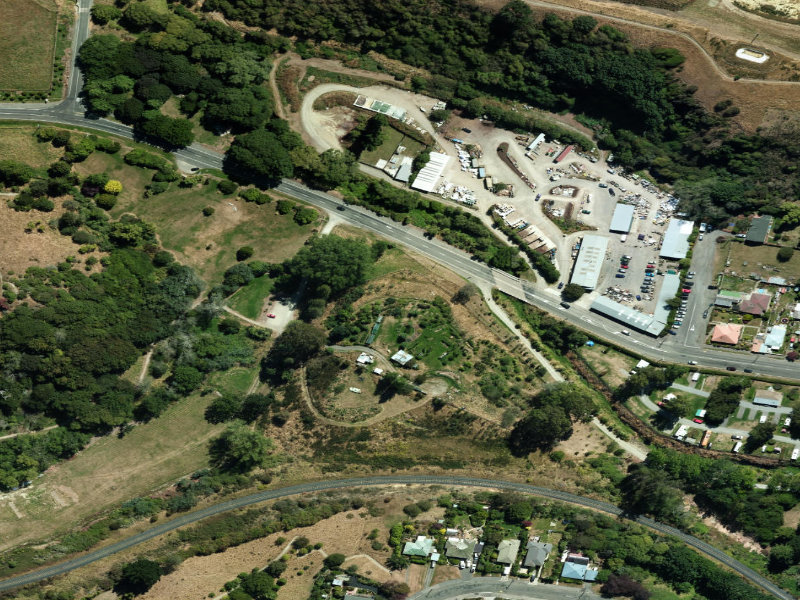 aerial view of Oamaru Walkway and the ground around it
