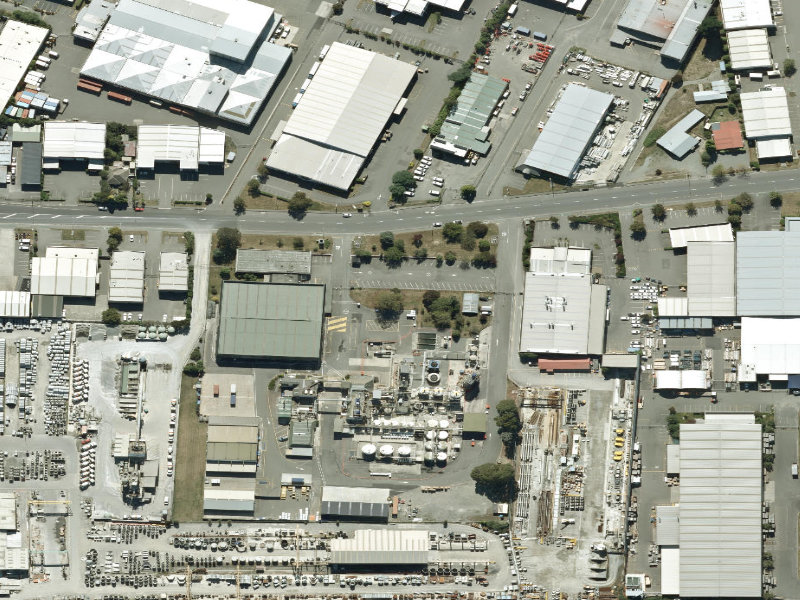 aerial view of Walk and bike track through Hornby and the ground around it