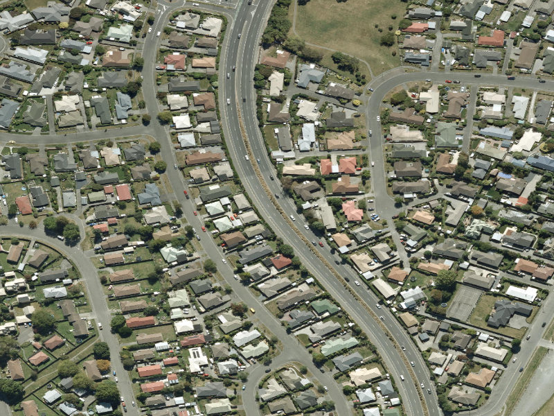 aerial view of Walk and bike track through Broomfield and the ground around it