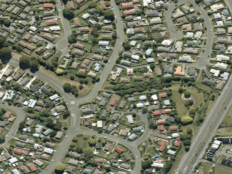 aerial view of Walk and bike track through Broomfield and the ground around it