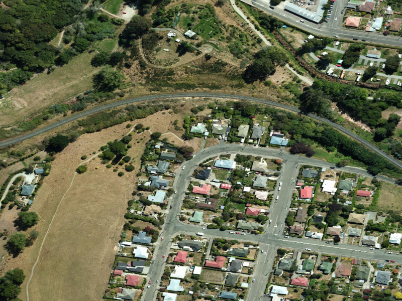 aerial view of Oamaru Walkway and the ground around it