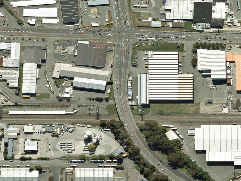 aerial view of Walk and bike track through Sockburn and the ground around it