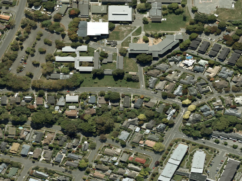 aerial view of Walk and bike track through Ilam and the ground around it