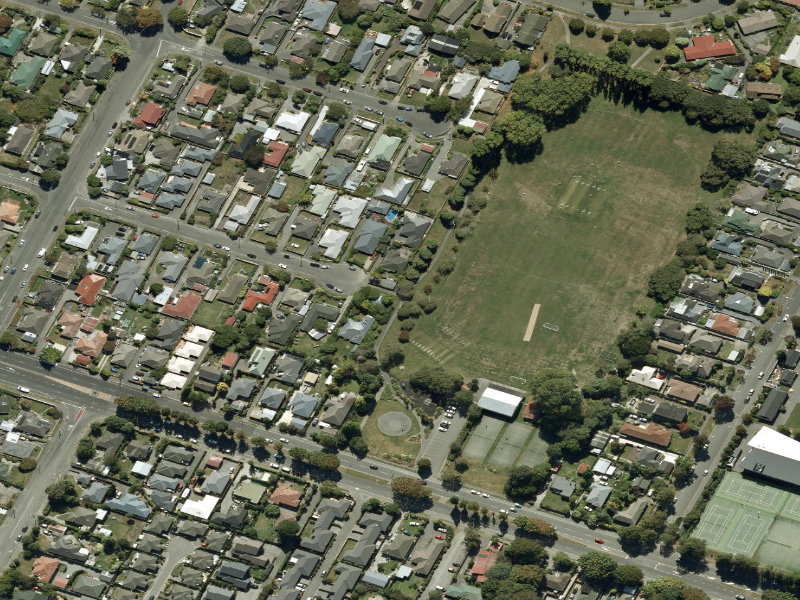 aerial view of Walk and bike track through Ilam and the ground around it