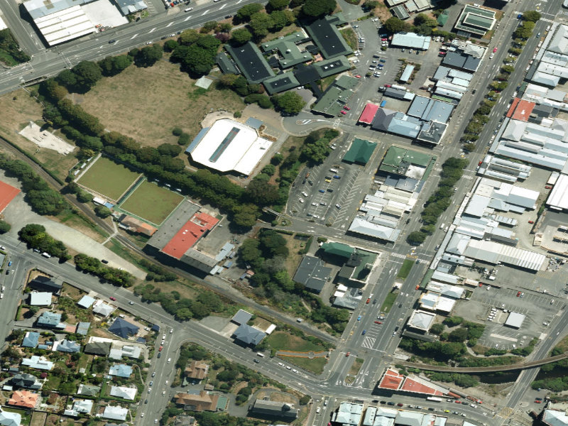 aerial view of Oamaru Walkway and the ground around it