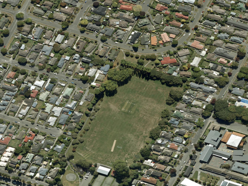 aerial view of Walk and bike track through Ilam and the ground around it