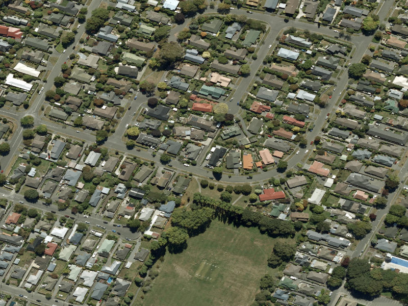 aerial view of Walk and bike track through Ilam and the ground around it