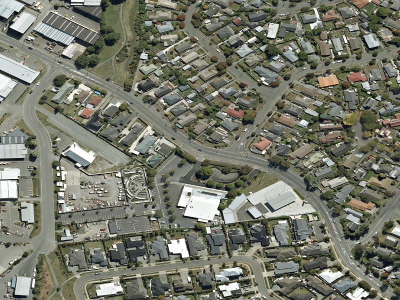 aerial view of Walk and bike track through Burnside and the ground around it