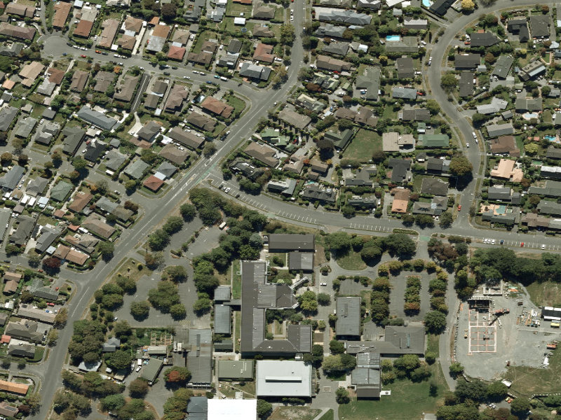 aerial view of Walk and bike track through Ilam and the ground around it
