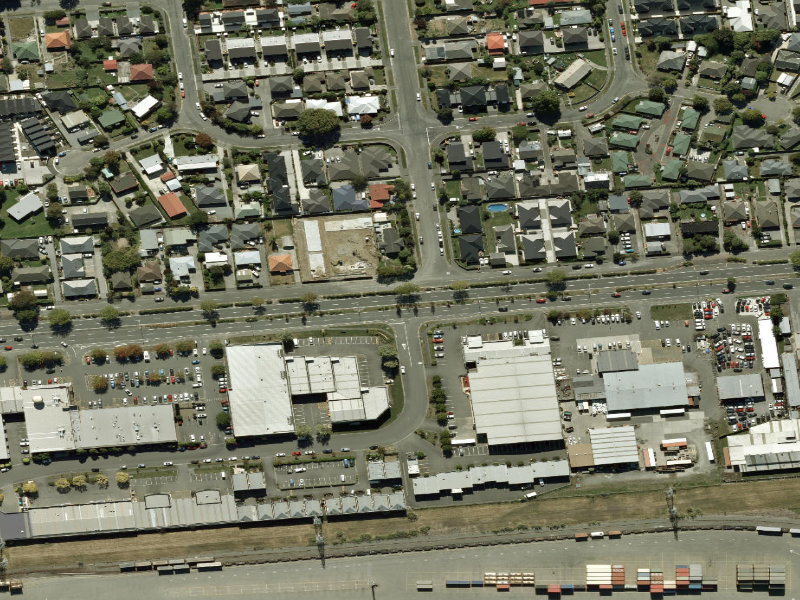 aerial view of Walk and bike track through Upper Riccarton and the ground around it