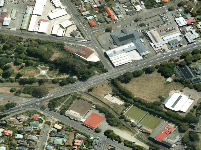 aerial view of Oamaru Walkway and the ground around it