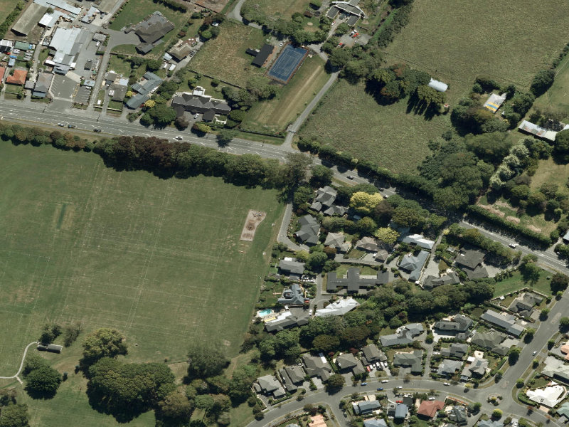 aerial view of Walk and bike track through Harewood and the ground around it