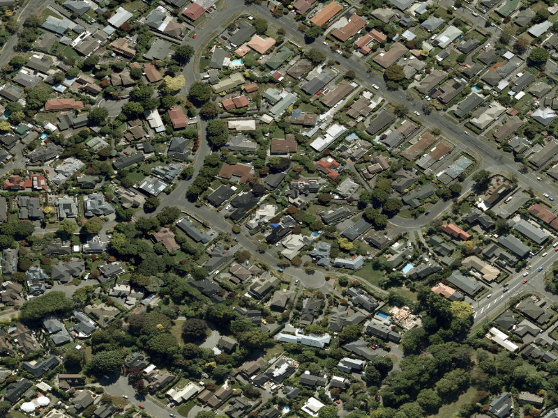 aerial view of Walk and bike track through Burnside and the ground around it