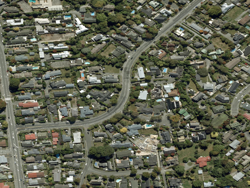 aerial view of Walk and bike track through Ilam and the ground around it