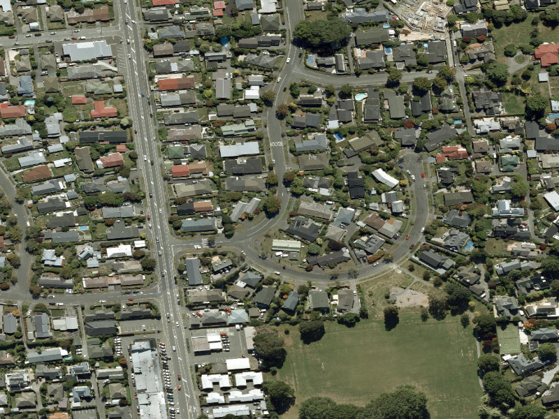 aerial view of Walk and bike track through Ilam and the ground around it